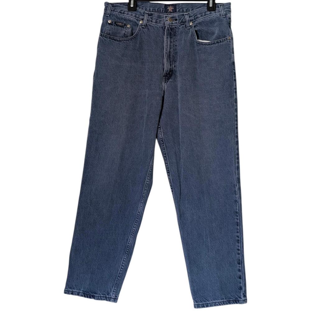 VTG Perry‎ Ellis America Jeans Mens 33x27 Blue Denim Straight Leg Cotton Classic